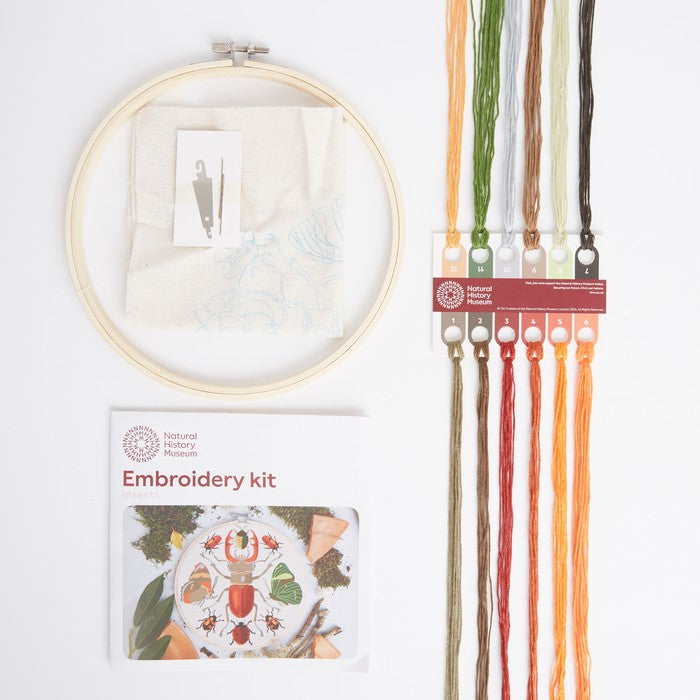 Natural History Museum 8"  Embroidery Kit - Insects