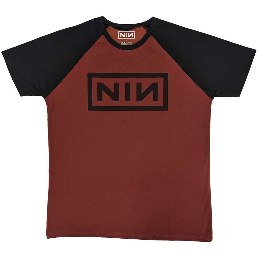 Nine Inch Nails Unisex Raglan T-Shirt Classic Logo Red/Black (XXL)