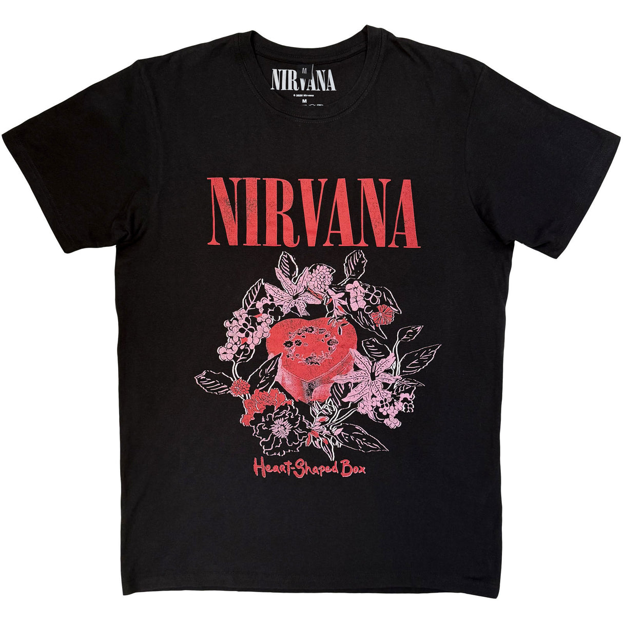 Nirvana Unisex Carbon T-Shirt Heart Shaped Box Black (XXL)