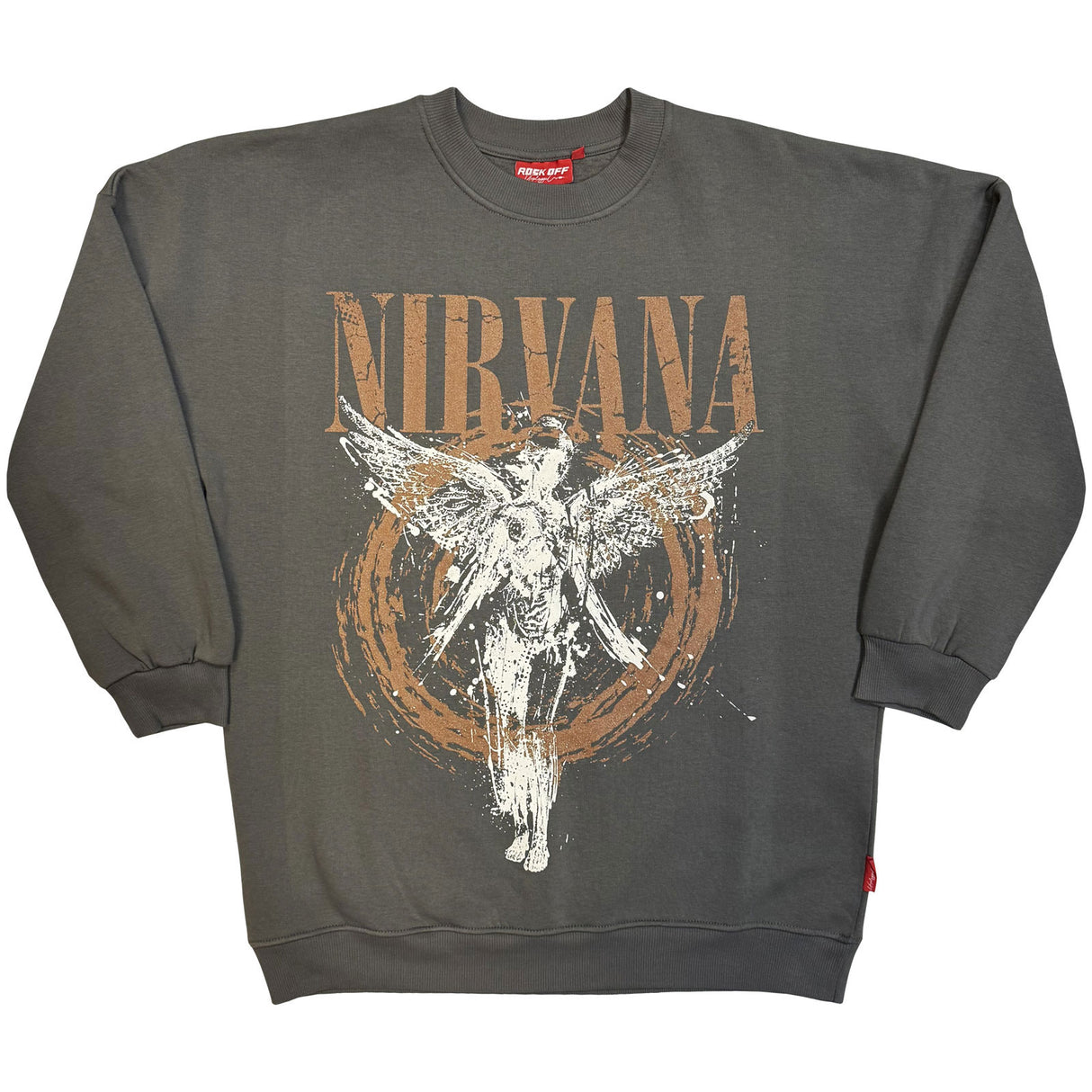 Nirvana Ladies Unplugged Sweatshirt In Utero Angel Circle Grey (XL)