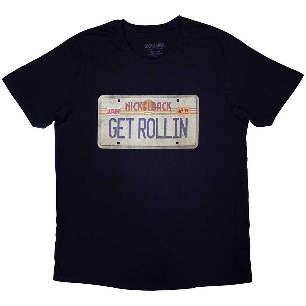 Nickelback Unisex T-Shirt License Plate Blue (S)