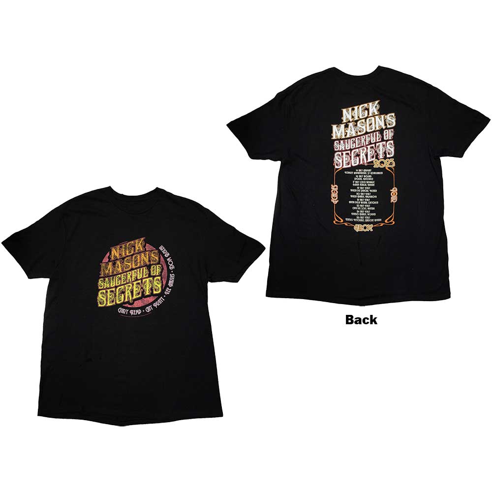 Nick Mason's Saucerful of Secrets Unisex T-Shirt Europe Tour 2023 Black (XL)
