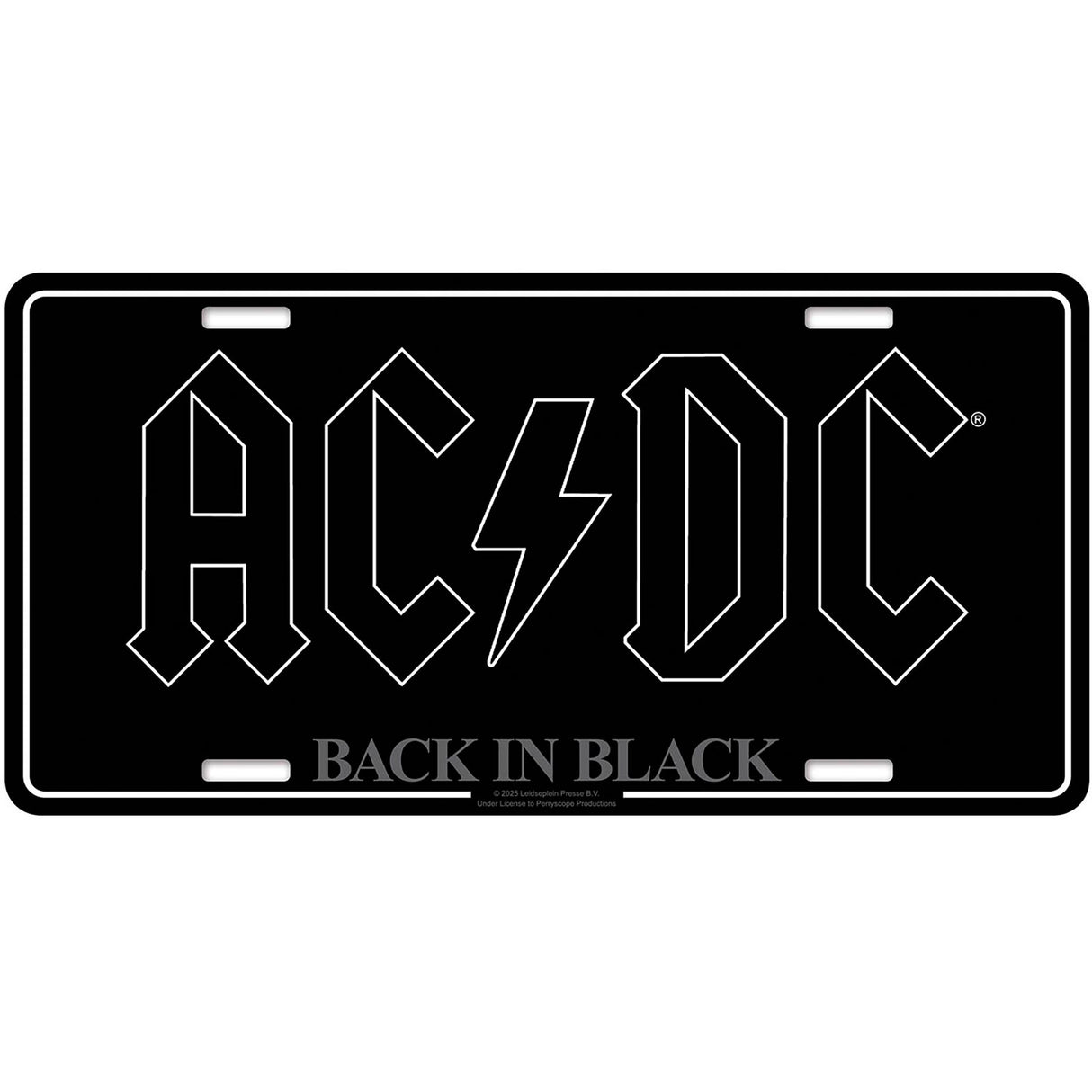 AC/DC Number Plate Aluminium 30cm x 15cm - Back In Black