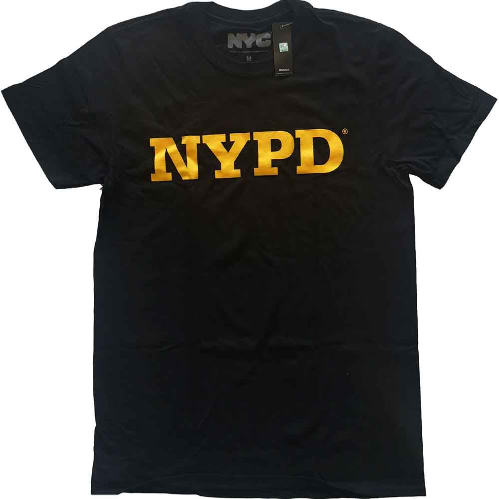 New York City Unisex T-Shirt NYPD Text Logo Black (S)