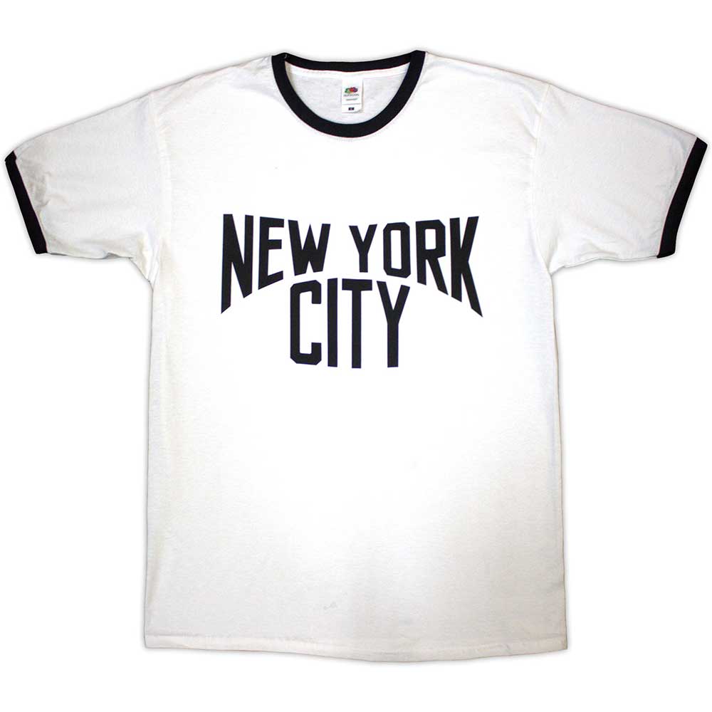 New York City Unisex T-Shirt Text Logo White (XL)