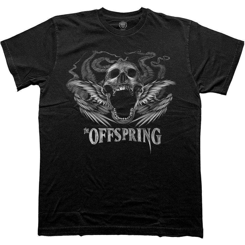 The Offspring Unisex T-Shirt Feathered Winged Skull Black (M)