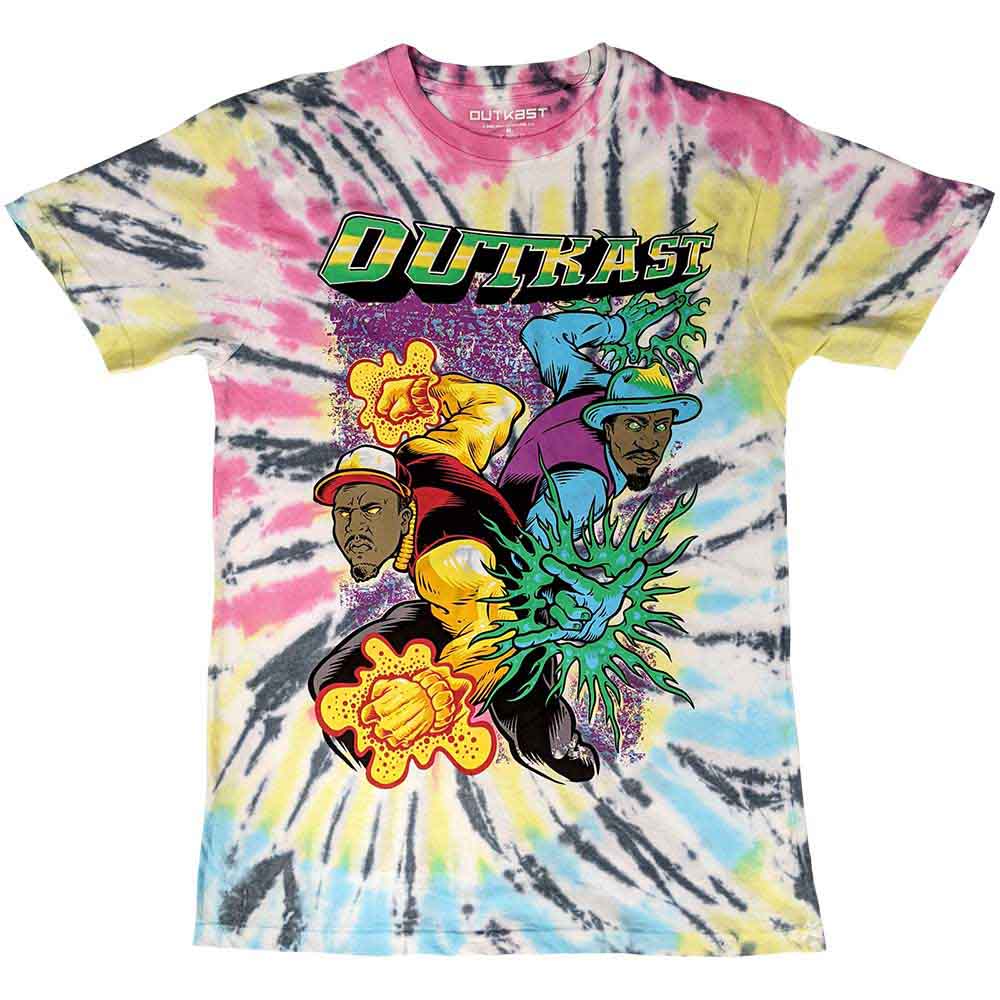 Outkast Unisex T-Shirt Superheroes (Wash Collection) White (L)