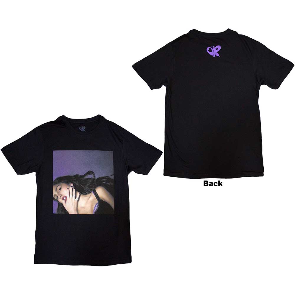 Olivia Rodrigo Unisex T-Shirt Guts Album Cover (Back Print) Black (XL)