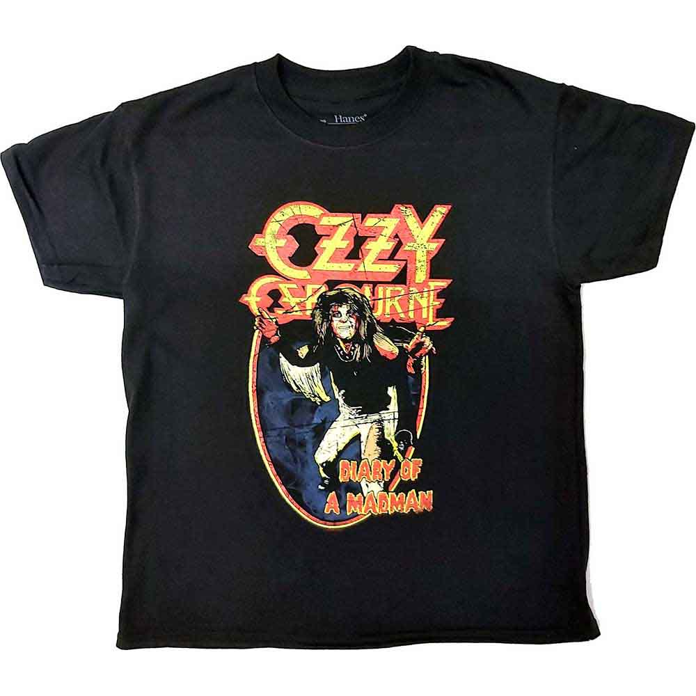 Ozzy Osbourne Kids T-Shirt Vintage Diary of a Madman Black (7-8yrs)