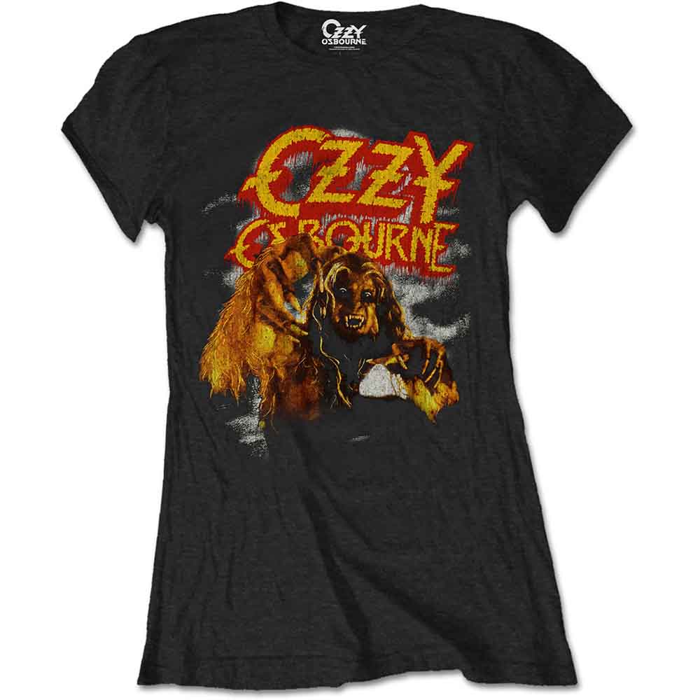 Ozzy Osbourne Ladies T-Shirt Vintage Werewolf Black (L)