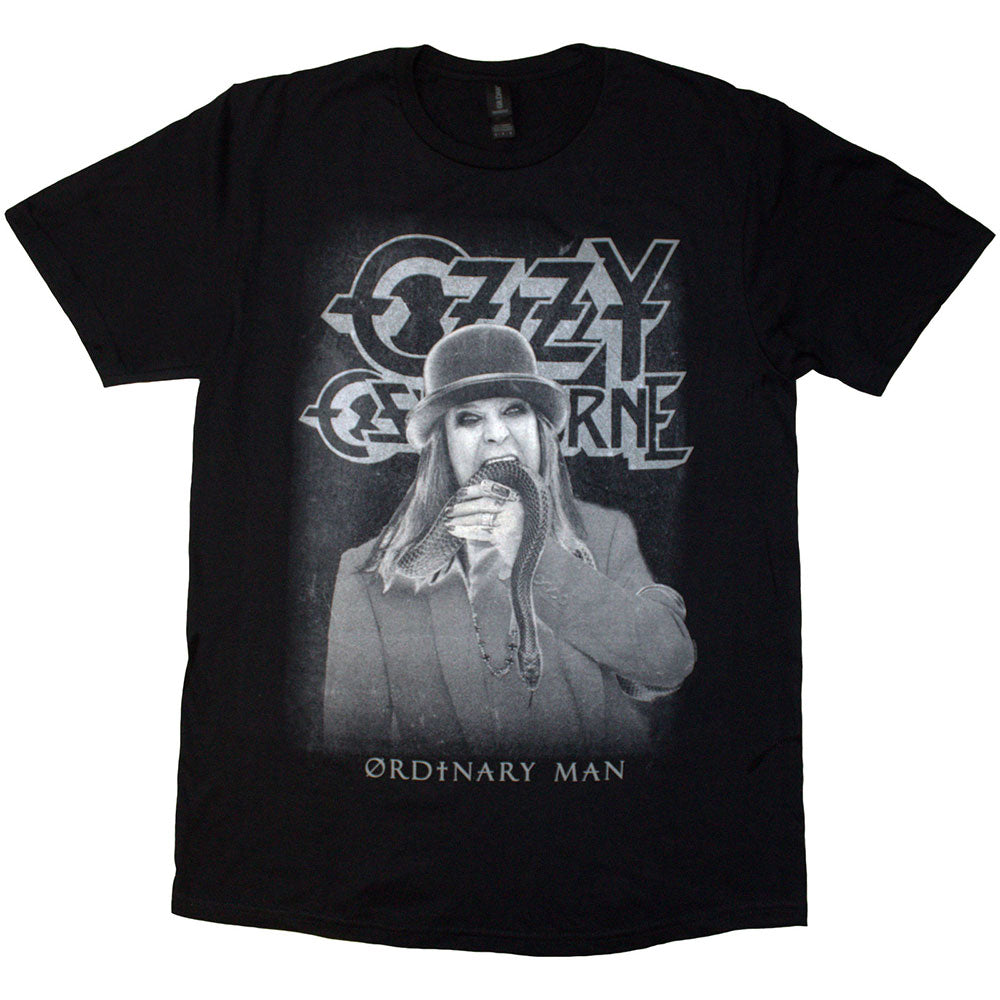 Ozzy Osbourne Unisex T-Shirt Ordinary Man Snake Ryograph Black (S)