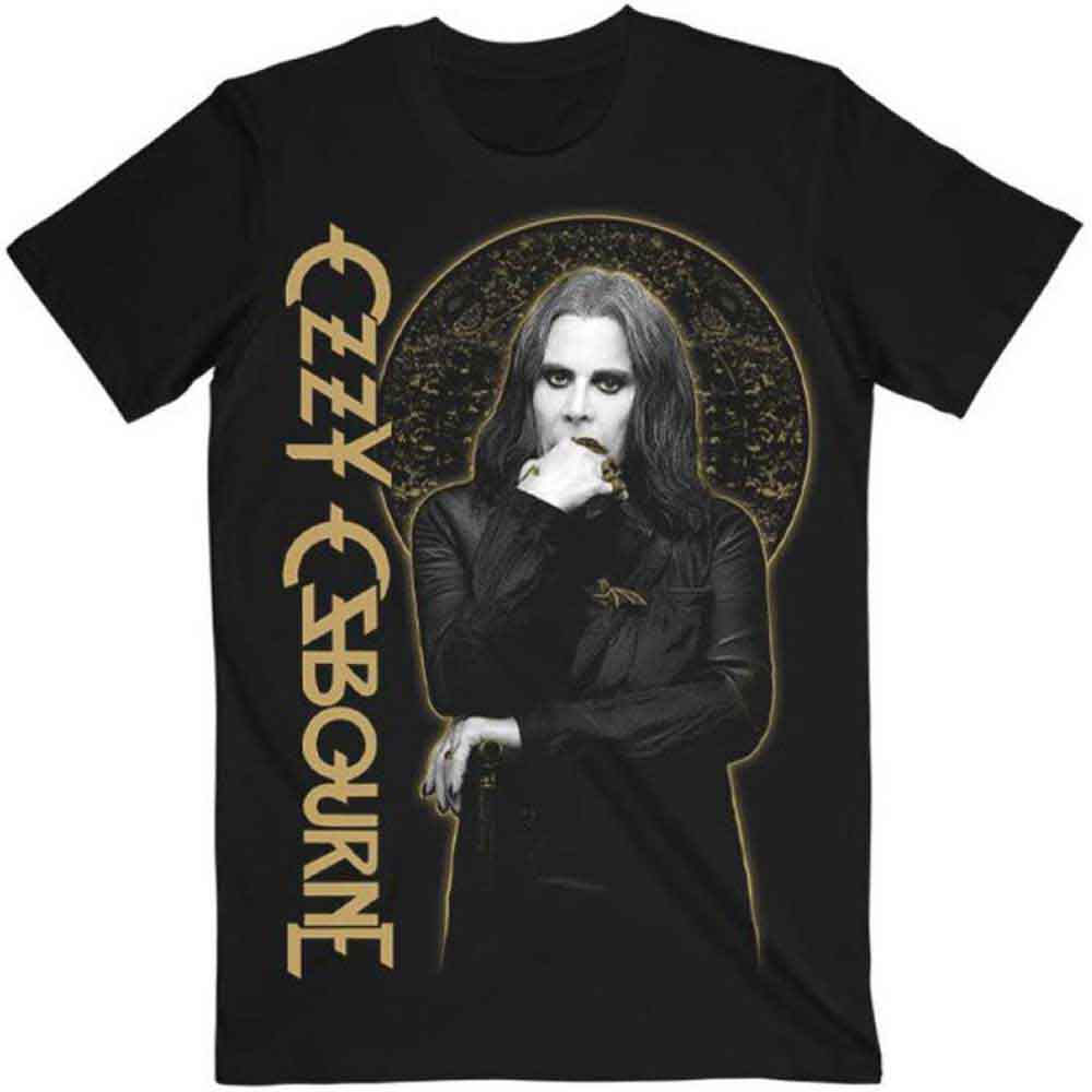 Ozzy Osbourne Unisex T-Shirt Patient No. 9 Gold Graphic Black (XL)