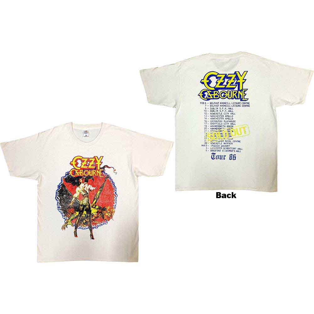 Ozzy Osbourne Unisex T-Shirt The Ultimate Sin Tour '86 (Back Print) Natural (XXL)