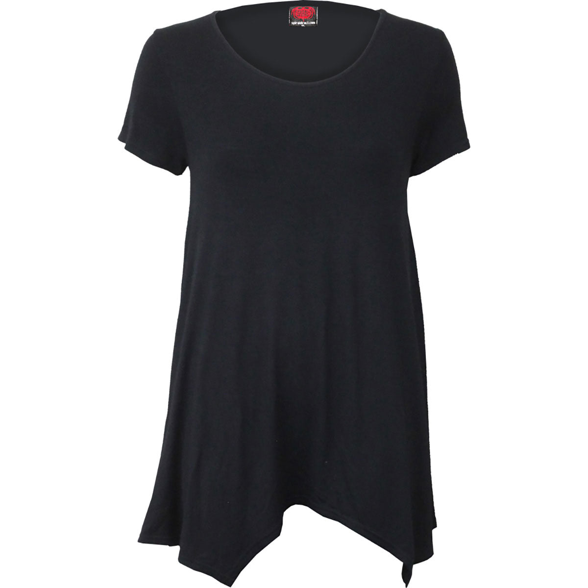Spiral Ladies Smock Tunic Casual Top Plain Black (XXL)