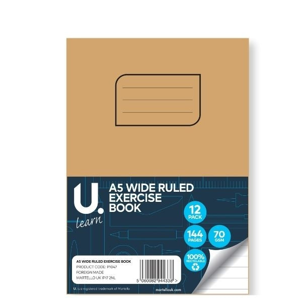 U.Learn A5 Exercise Book Wide Ruled 72shts