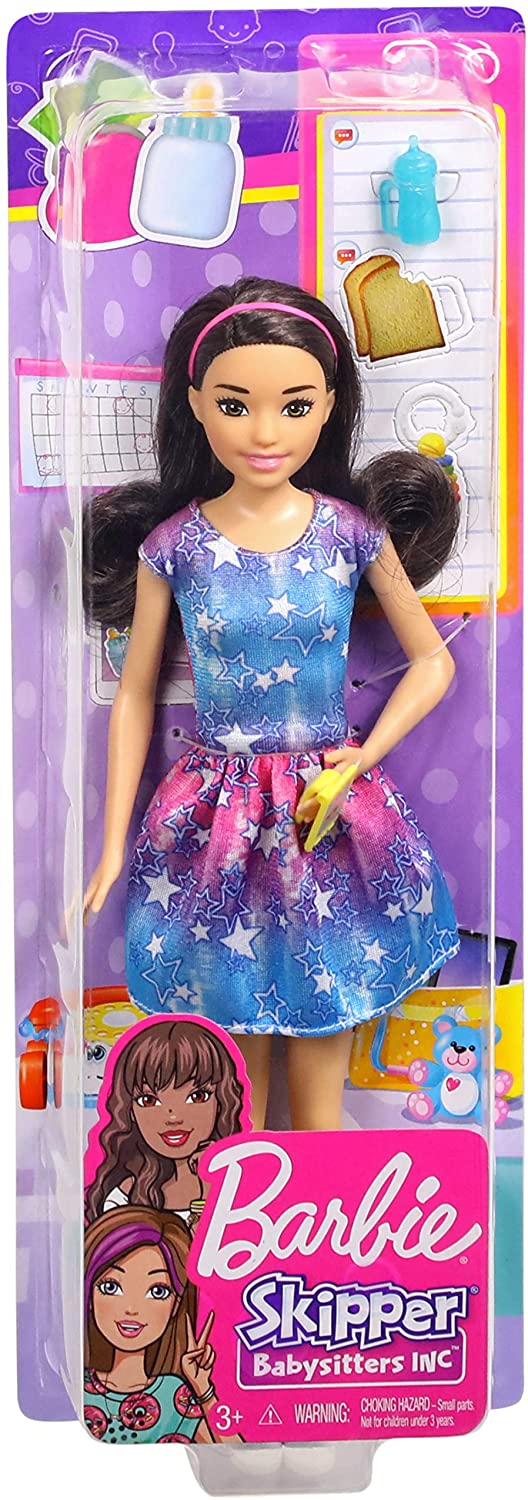 Mattel Barbie Career Doll Skipper Babysitters Blue & Pink Dress