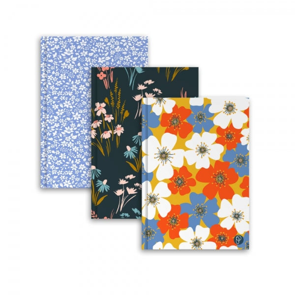 Martello A5 Hardback Notebook Ruked - Foral Pattern