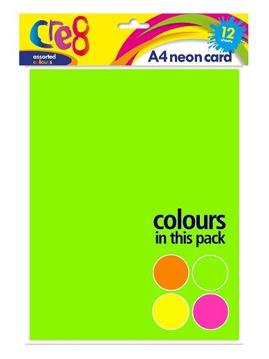 Cre8 A4 Neon Card 200gsm 12shts