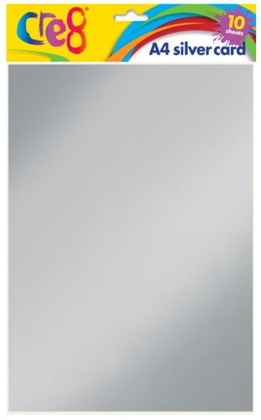 Cre8 A4 Silver Card 200gsm 10shts