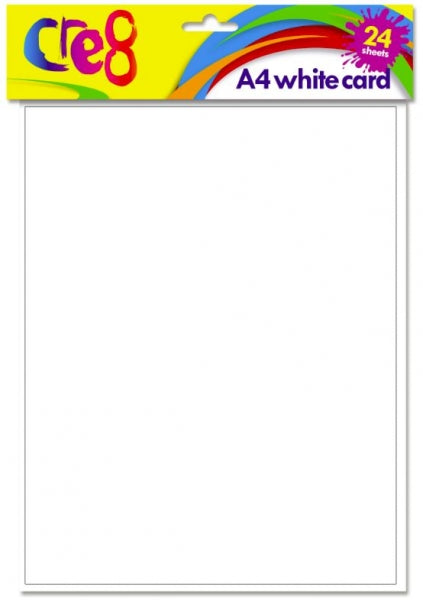 Cre8 A4 White Card 140gsm 24shts