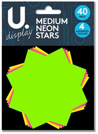 U.Display Medium 4" Neon Stars (40pk)
