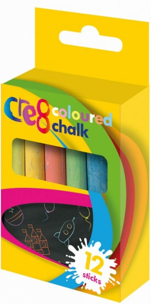 Cre8 Childrens Coloured Chalk (12pk)