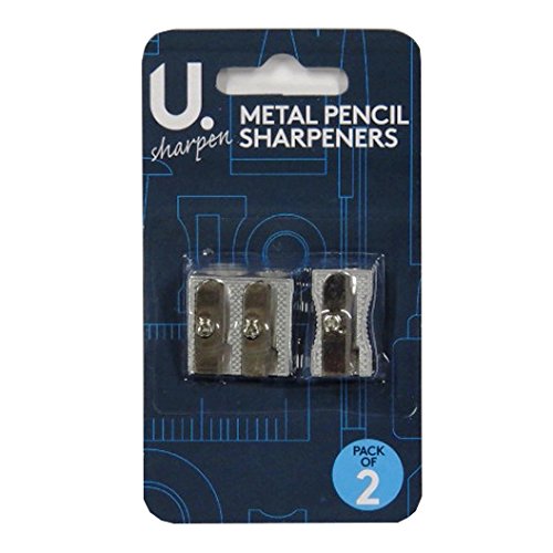 U.Sharpen Metal Pencil Sharpener One & Two Hole (2pk)