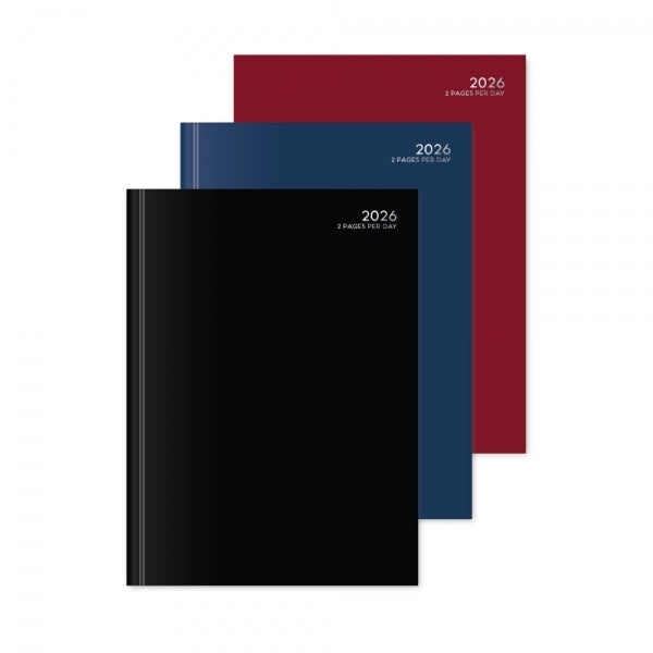 Martello 2026 A4 2 Pages per Day Diary (Classic Colours)