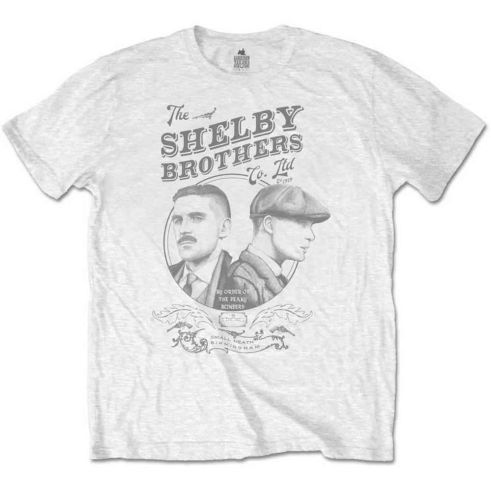 Peaky Blinders Men's T-Shirt Shelby Brothers Circle Faces White (M)