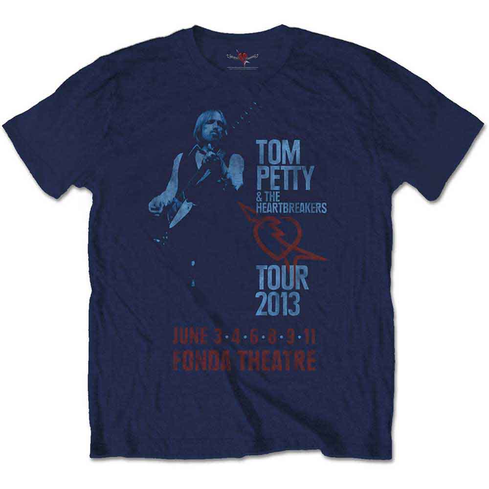 Tom Petty Men's T-Shirt Fonda Theatre Navy Blue (XL)