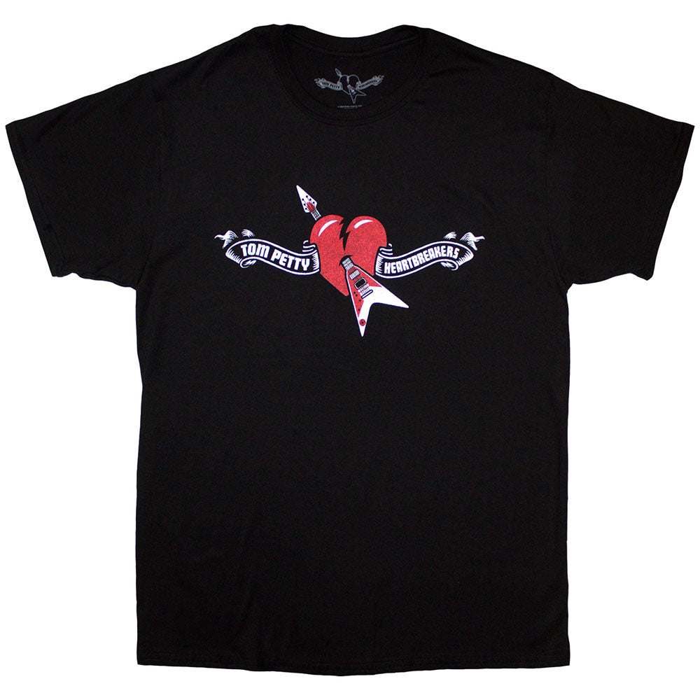 Tom Petty & The Heartbreakers Unisex T-Shirt Heart Logo Black (XXL)