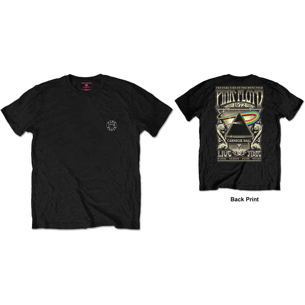 Pink Floyd Unisex T-Shirt Carnegie Hall (Back Print/Retail Pack) Black (M)