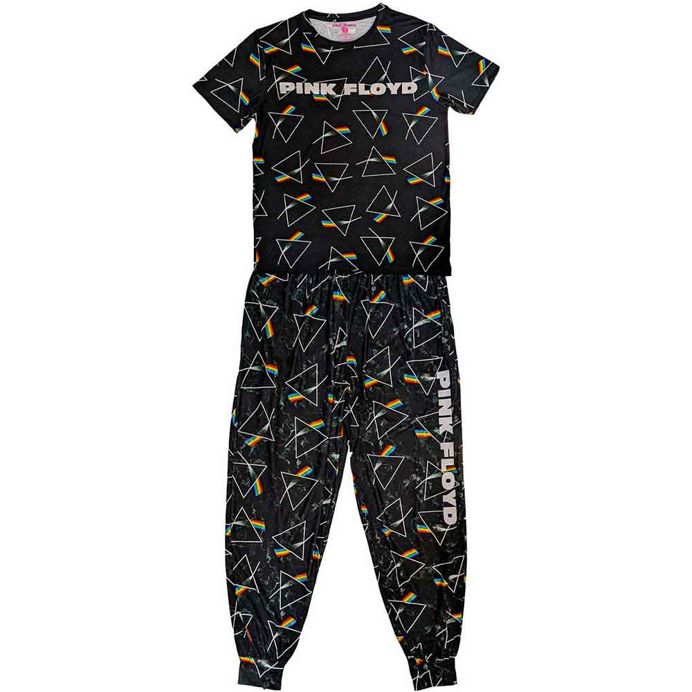 Pink Floyd Unisex Pyjamas Prism Repeat Black (XL)