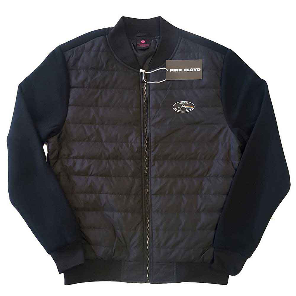 Pink Floyd Unisex Quilted Jacket Dark Side of the Moon Oval Black (L)