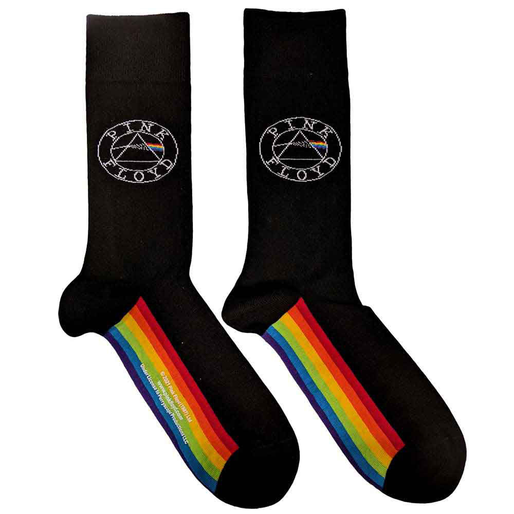 Pink Floyd Ladies Ankle Socks Spectrum Sole Black (UK Size 4-7)