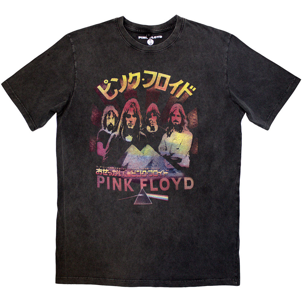 Pink Floyd Unisex Stone Wash T-Shirt Japan Poster Grey (M)