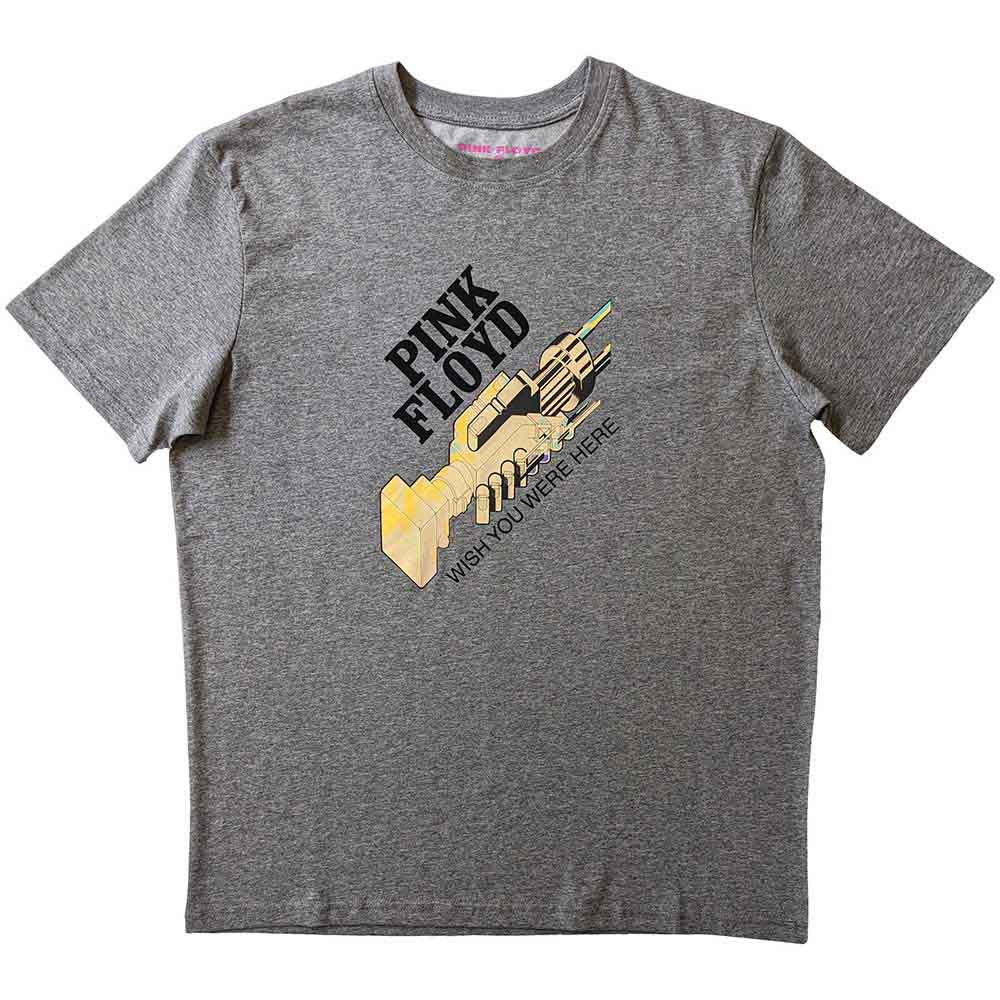 Pink Floyd Men's T-Shirt Wish You Were Here Robot Shake Grey (M)