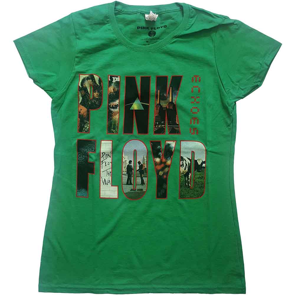 Pink Floyd Ladies T-Shirt Echoes Album Montage Green (XL)