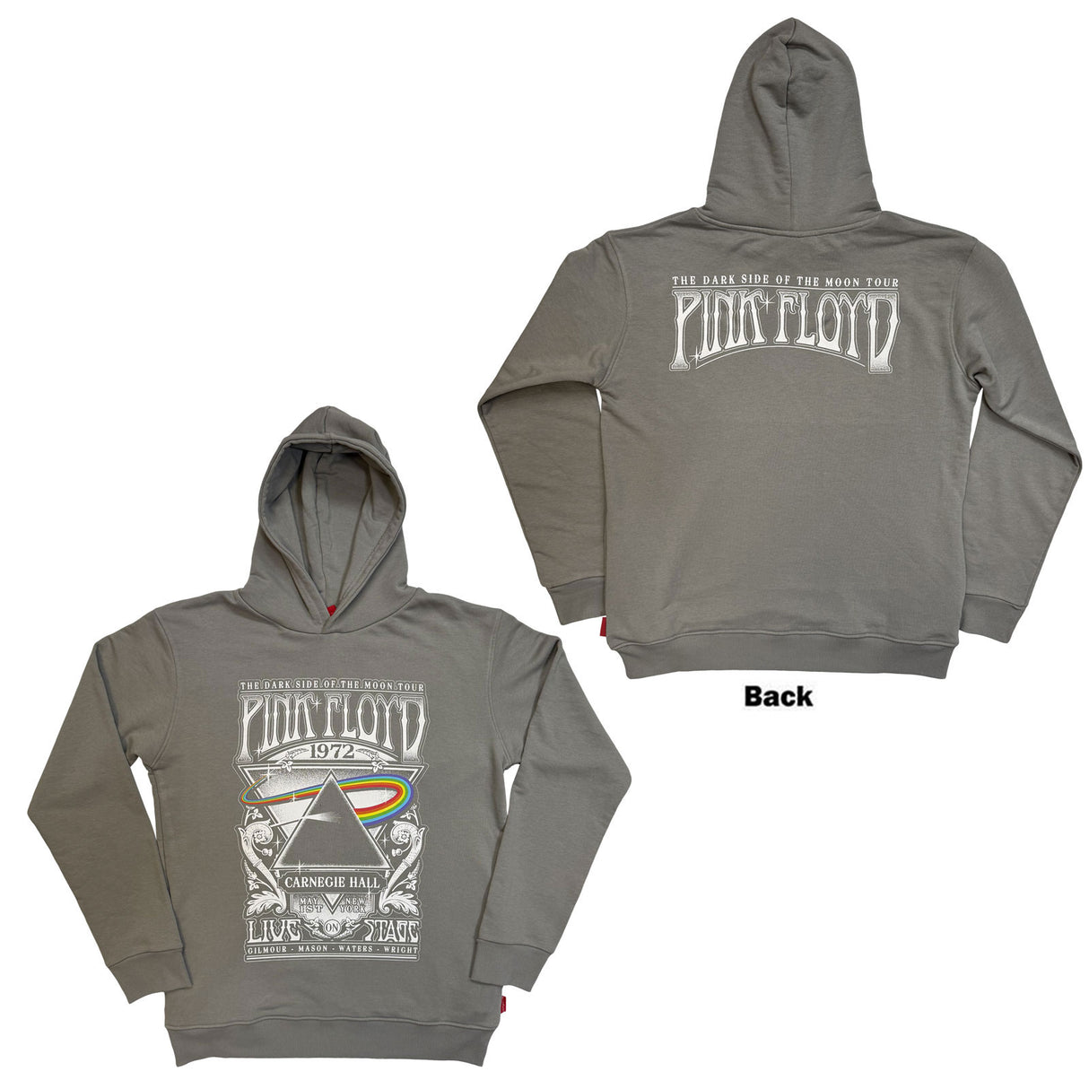 Pink Floyd Unisex Unplugged Pullover Hoodie Carnegie Hall Poster Grey (XXL)