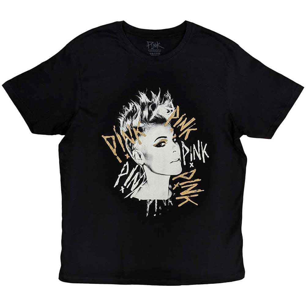 Pink Unisex T-Shirt Ladies Boyfriend Black (XL)