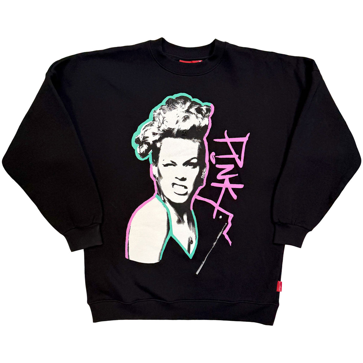 Pink Ladies Unplugged Sweatshirt Paint Pen Black (S)