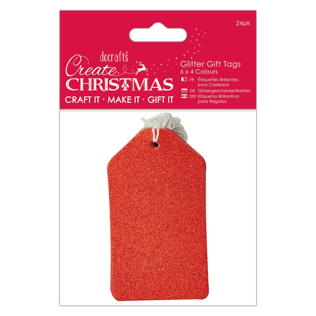Create Christmas Glitter Gift Tags (24pk)