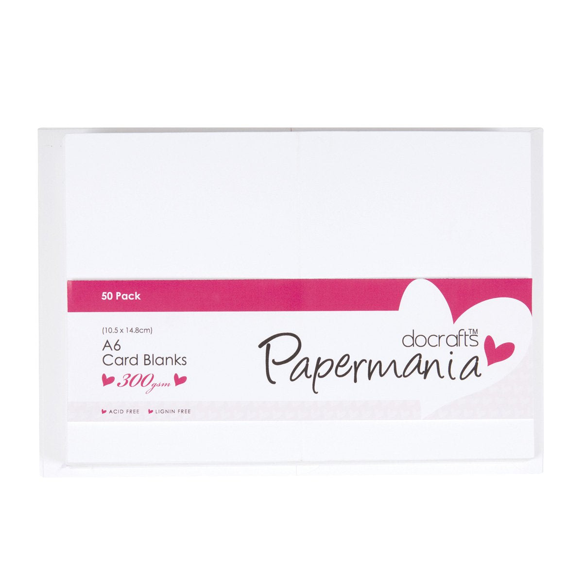 Papermania Cards & Envelopes A6 300gsm White (50pk)