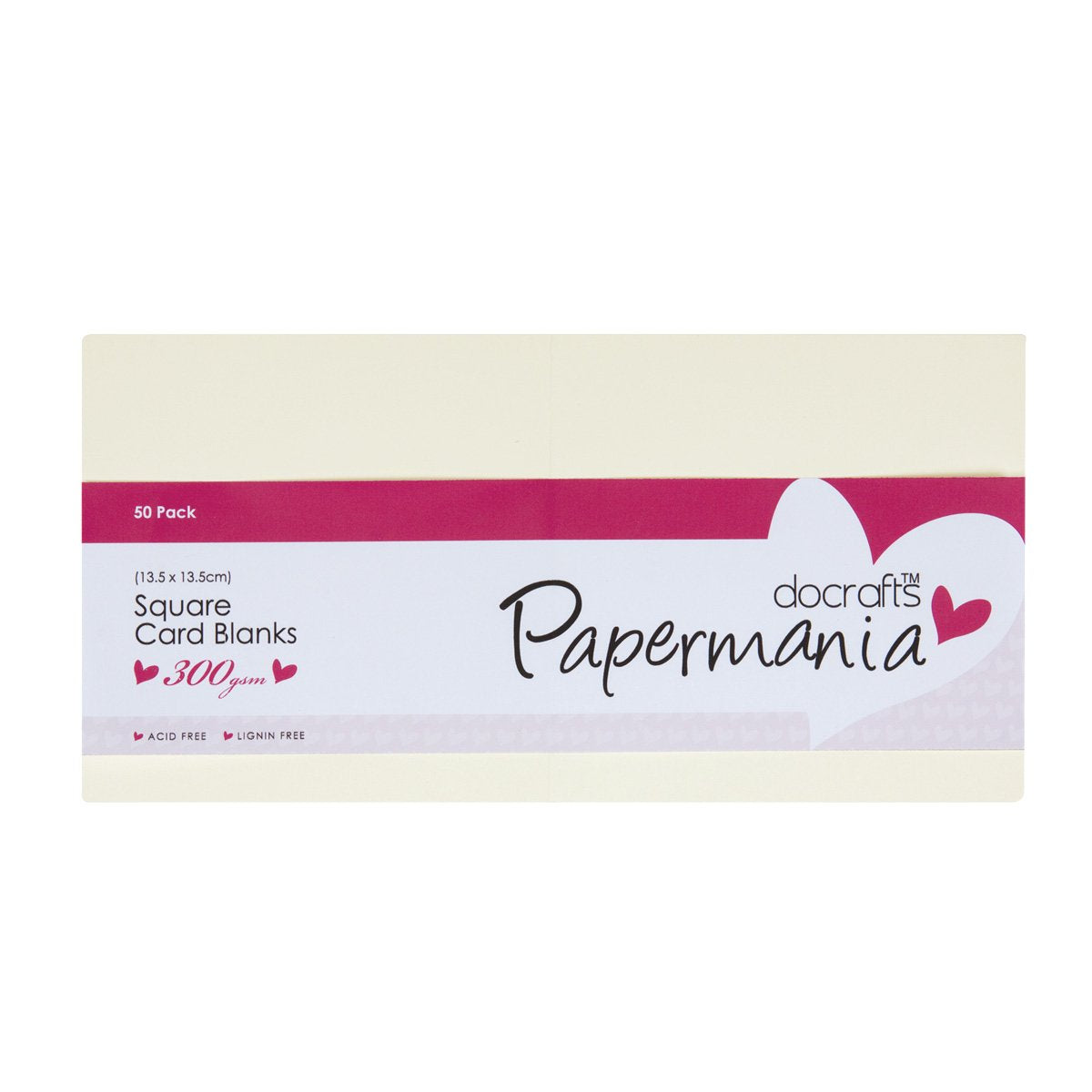 Papermania Cards & Envelopes Square 13.5cm x 13.5cm 300gsm Cream (50pk)