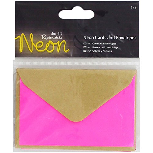 Papermania Neon Cards & Envelopes Pink (3pk)