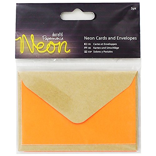 Papermania Neon Cards & Envelopes Orange (3pk)