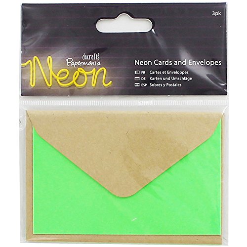 Papermania Neon Cards & Envelopes Green (3pk)