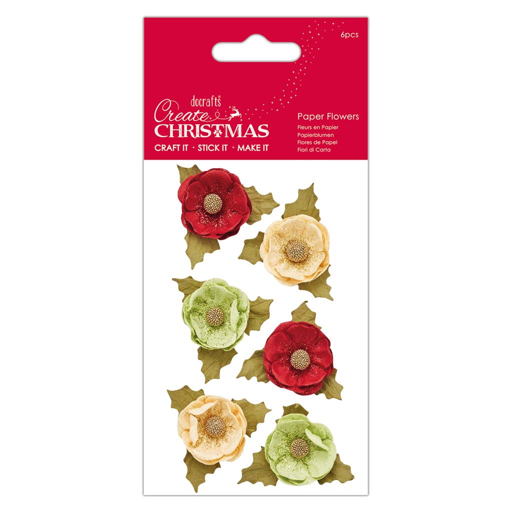 Create Christmas Paper Flowers - Agnek (6pk)