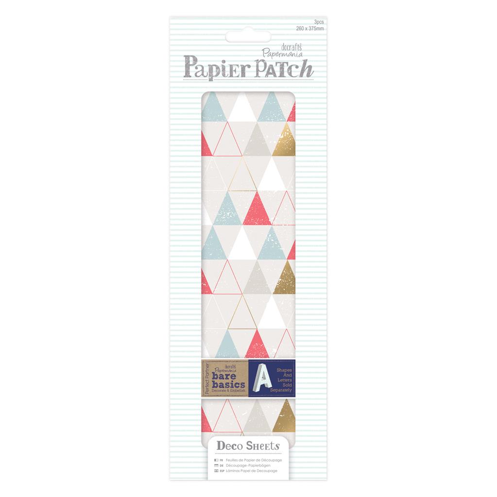 Papermania Deco Sheets - Capsule Geometric Neon T Papier Patch (3pcs)