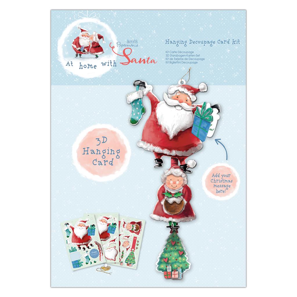 Papermania Hanging Decoupage Card Kit - At Home with Santa